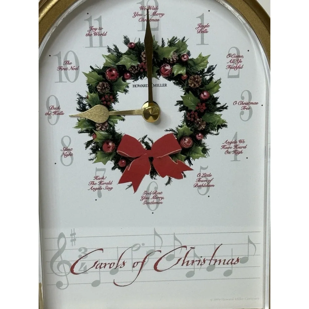 Howard Miller Carols of Christmas‎ Stand Alone Clock Plays Carols Hourly Vintage